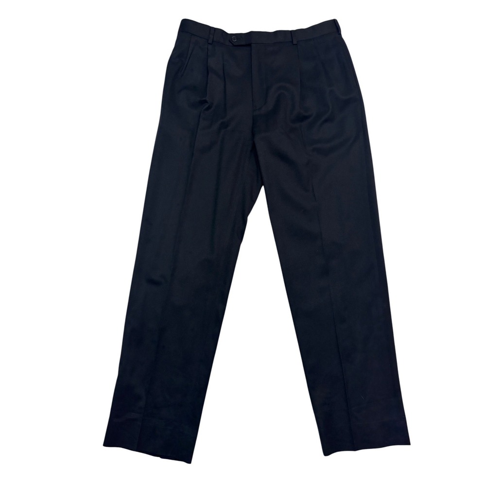 Brooks Brothers 36x33 Black Dress Suit Pants Trousers 1818 Madison Pleated Wool